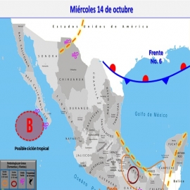 Clima hoy para Cancún y Quintana Roo 14 de octubre de 2020
